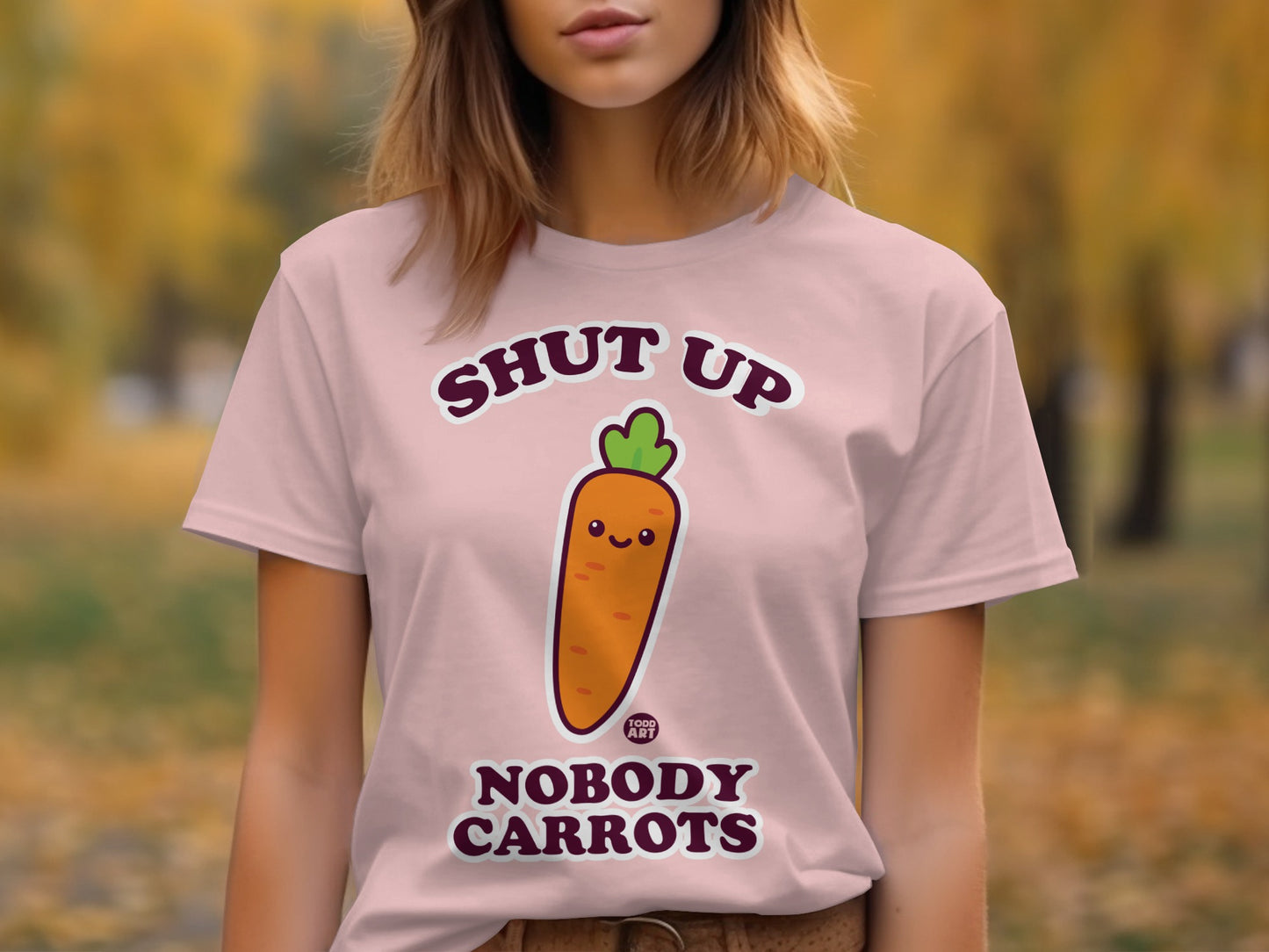 Funny Shut Up Nobody Carrots Graphic Shirt