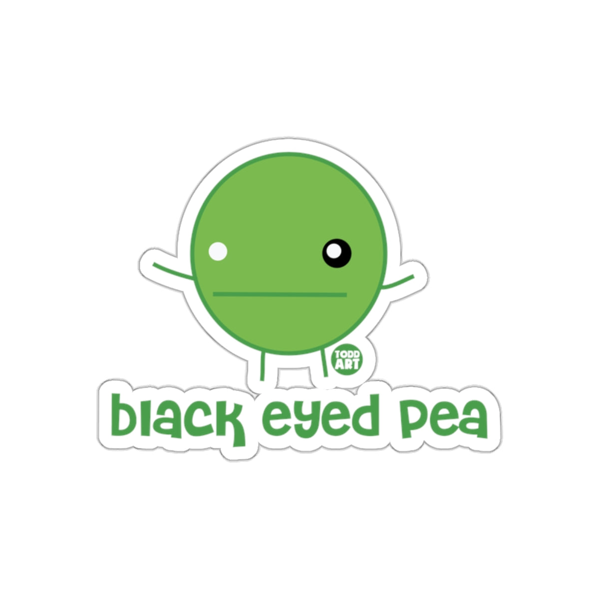 Todd Art Black Eyed Pea Character Sticker