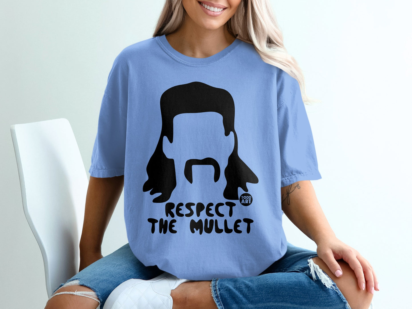 Respect The Mullet Graphic T-Shirt Design Apparel product type