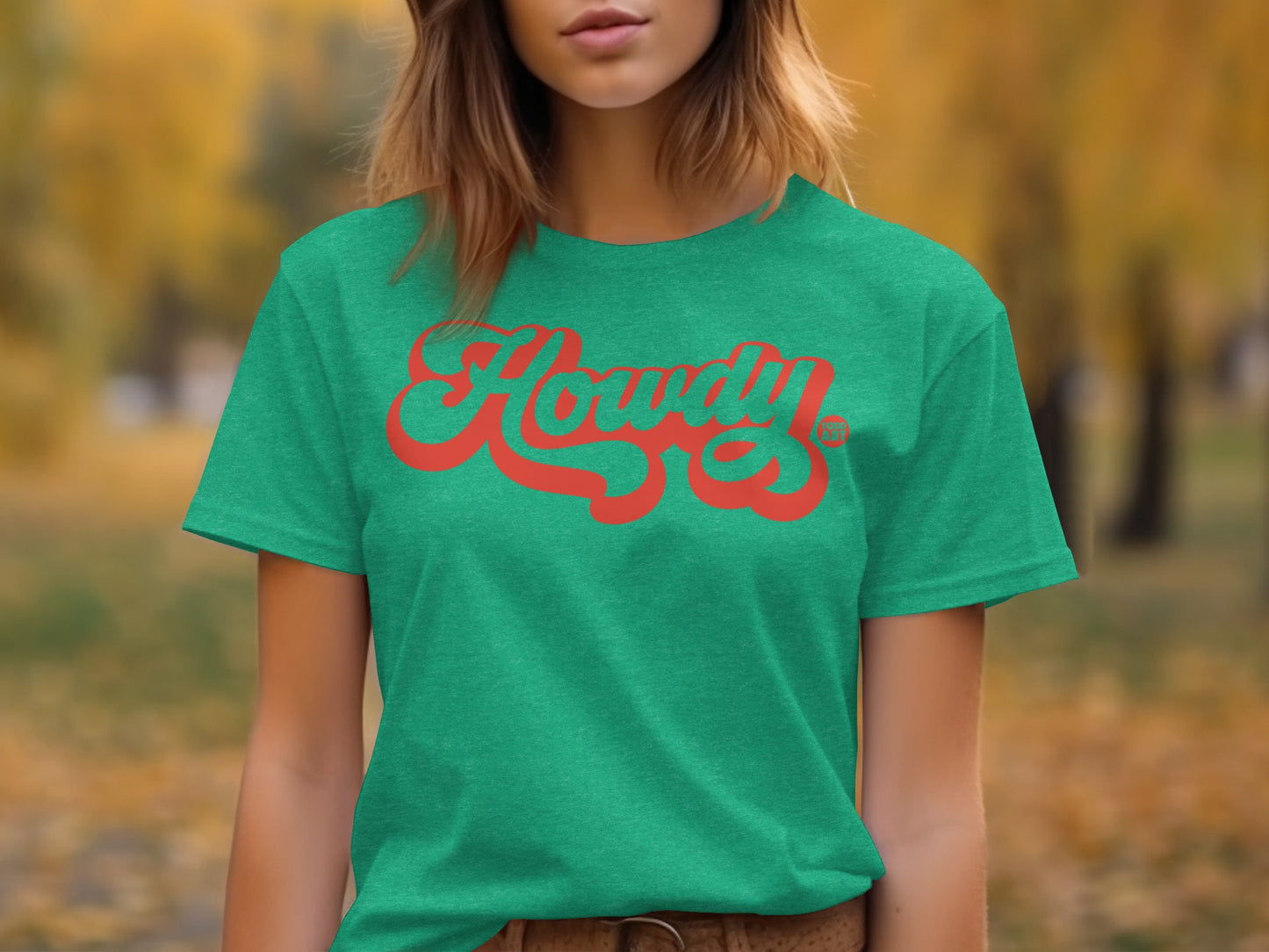 Howdy Graphic Green T-Shirt for Casual Wear