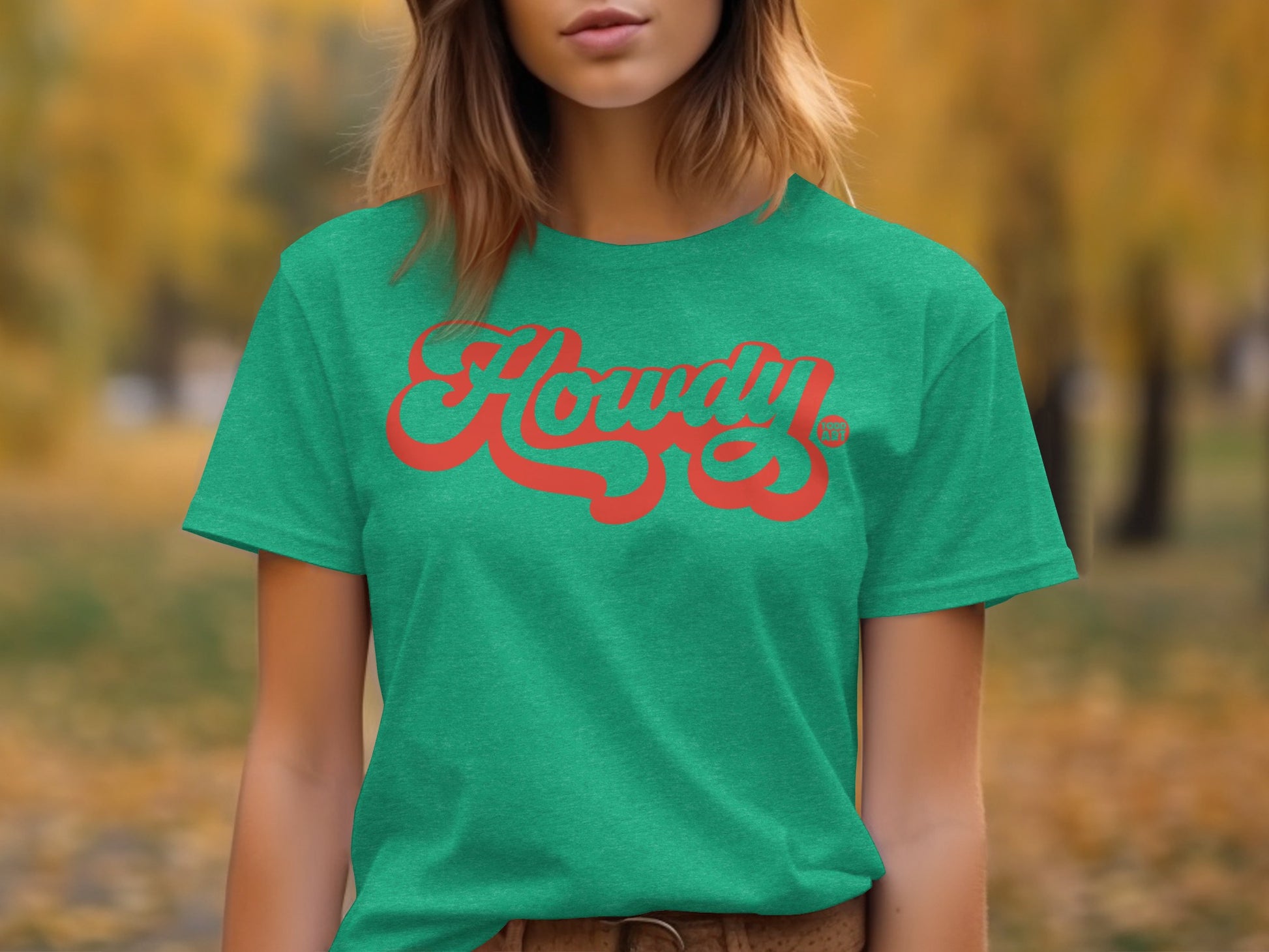 Howdy Graphic Green T-Shirt for Casual Wear