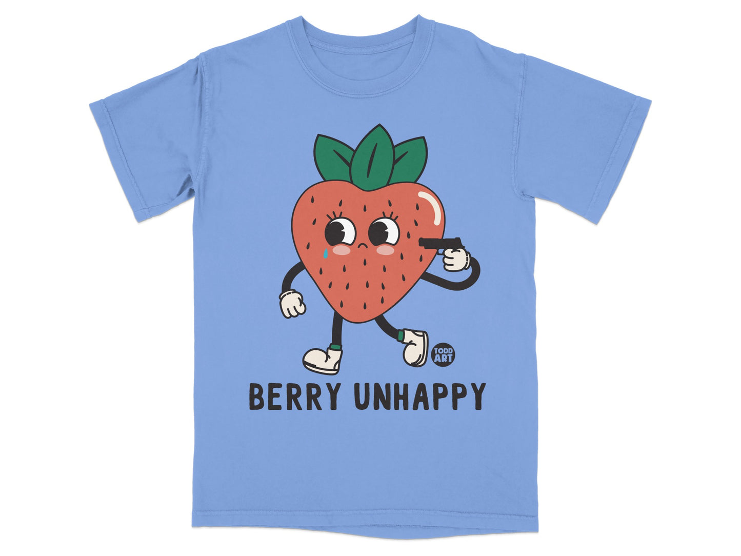 Berry Unhappy Strawberry Cartoon Graphic Design product type