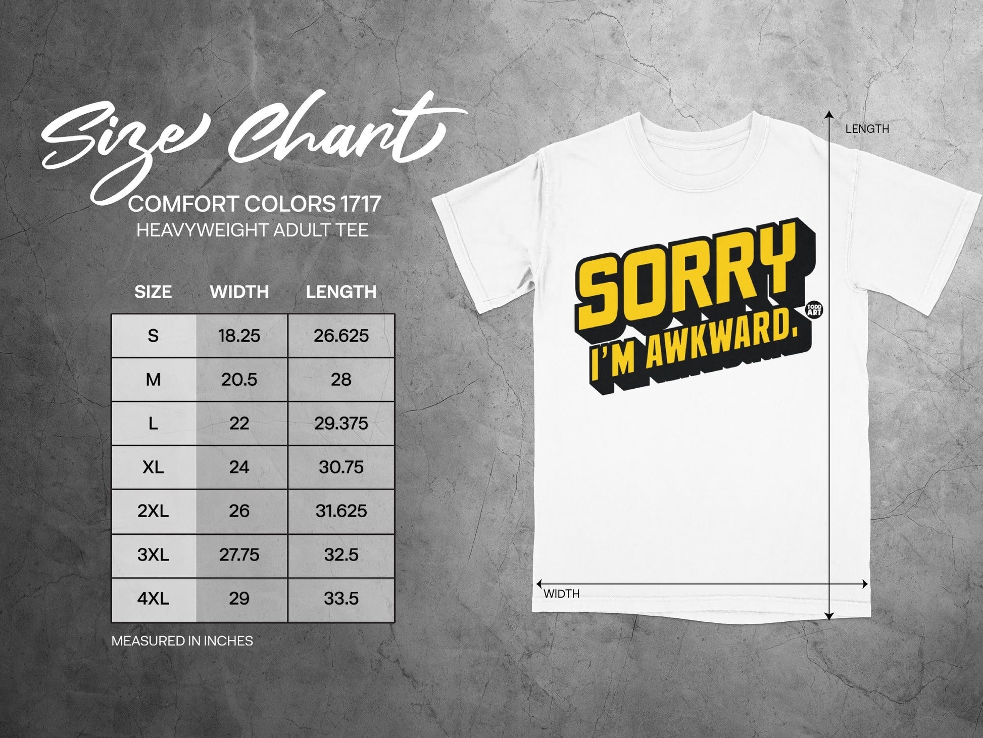 Sorry I'm Awkward Heavyweight Adult Tee Shirt