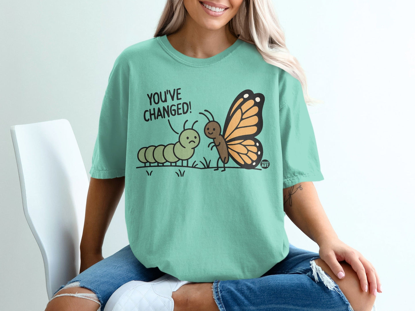 You've Changed Butterfly and Caterpillar Graphic T-Shirt