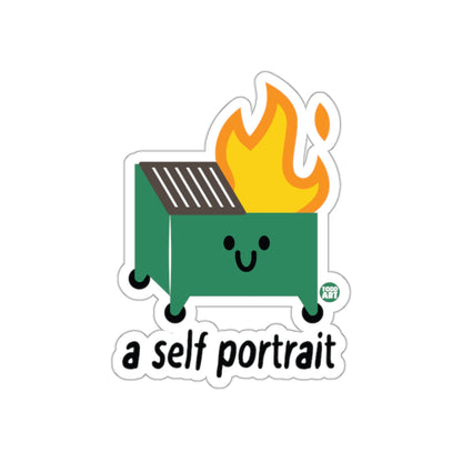 Cute Dumpster Fire Cartoon Self Portrait Sticker