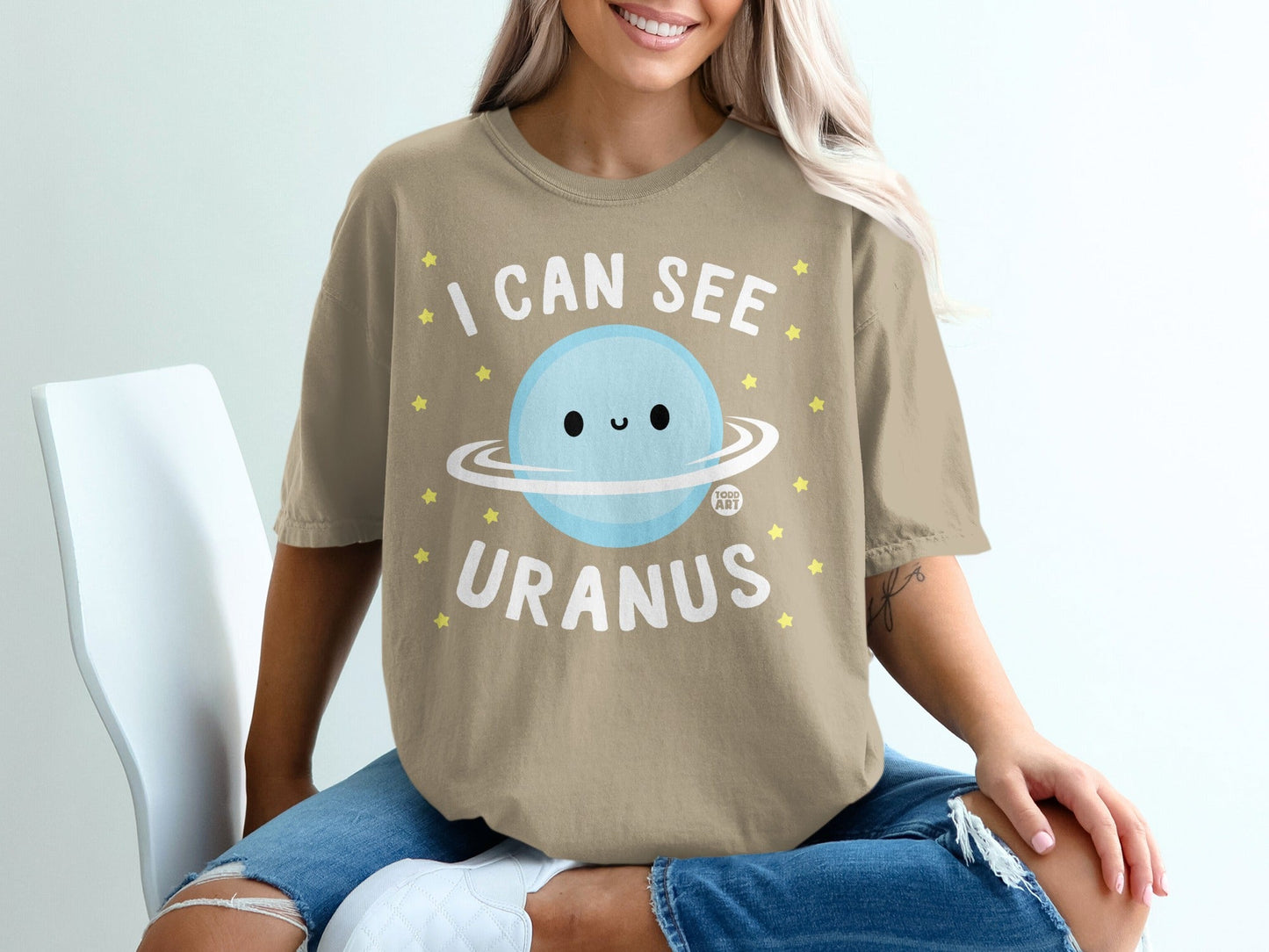I Can See Uranus Graphic Tee Fun Space Inspiring Shirt
