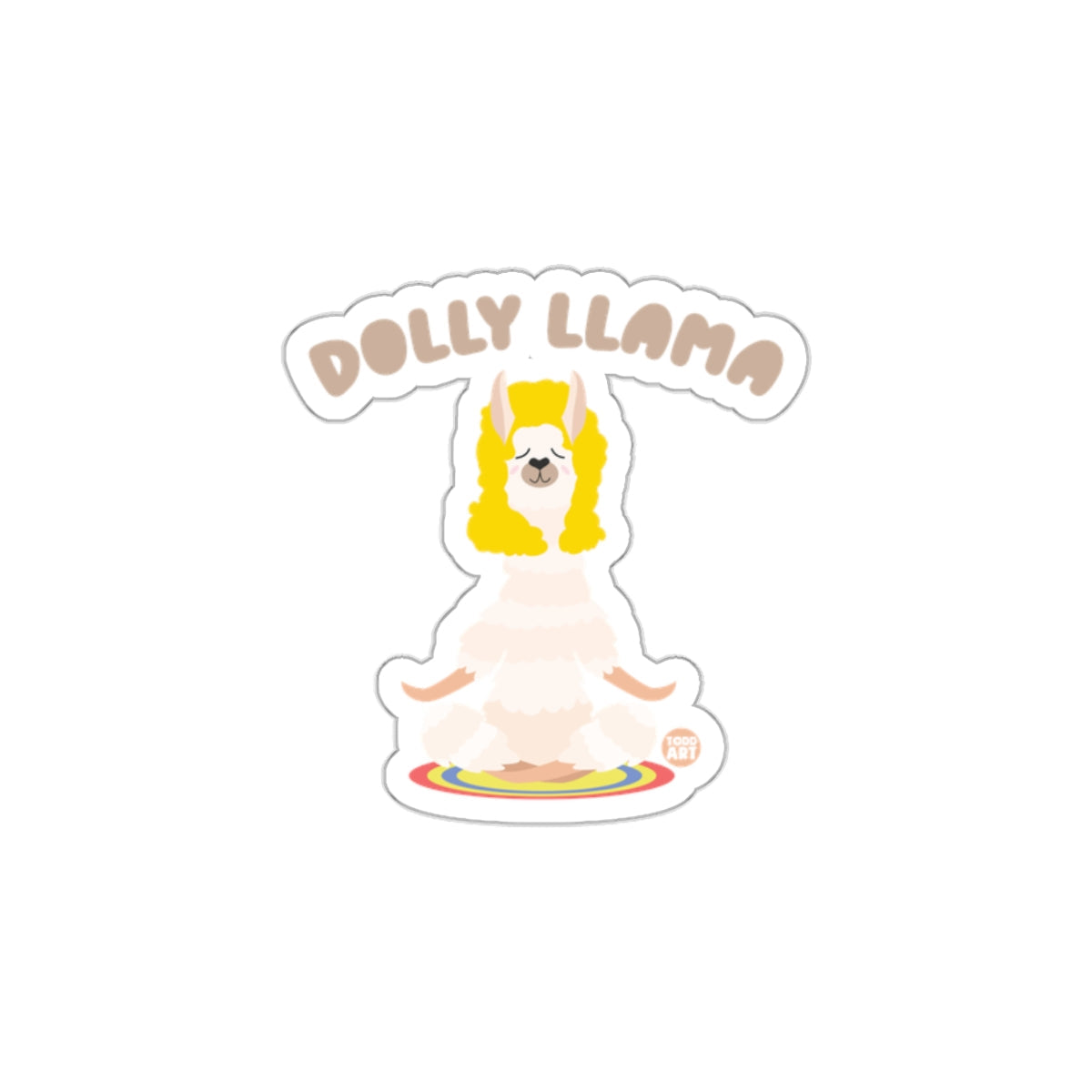 Dolly Llama Sticker Humorous Cute Design