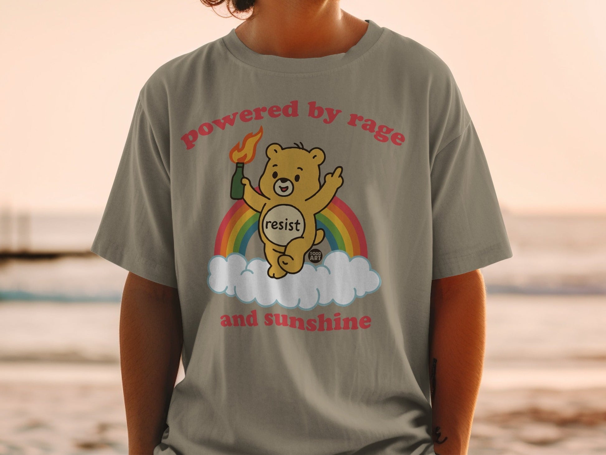 Powered by Rage and Sunshine Resist Bear Shirt
