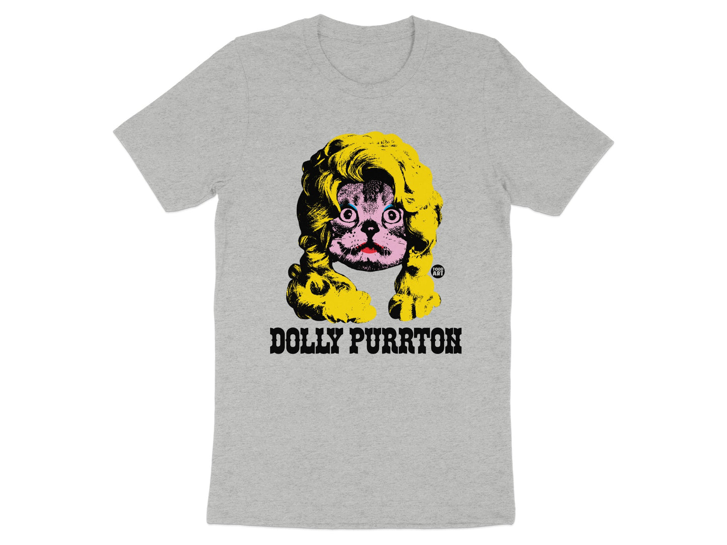 Dolly Purrton Graphic Cat Tee Shirt Novelty Apparel
