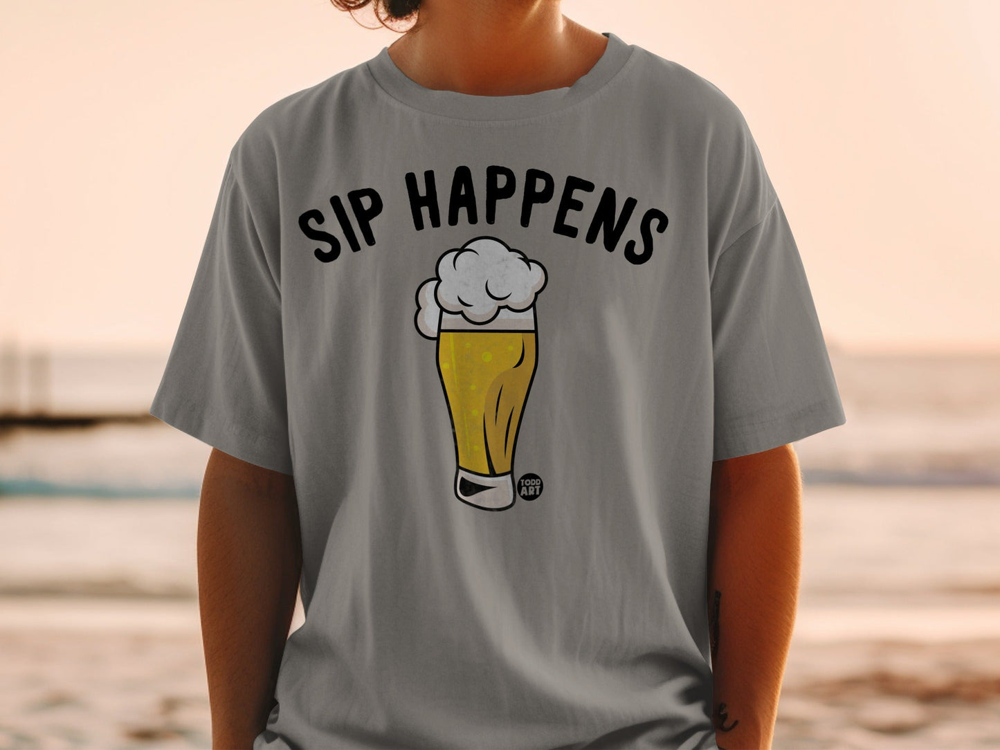 Sip Happens Graphic Print Relaxed Fit T-Shirt