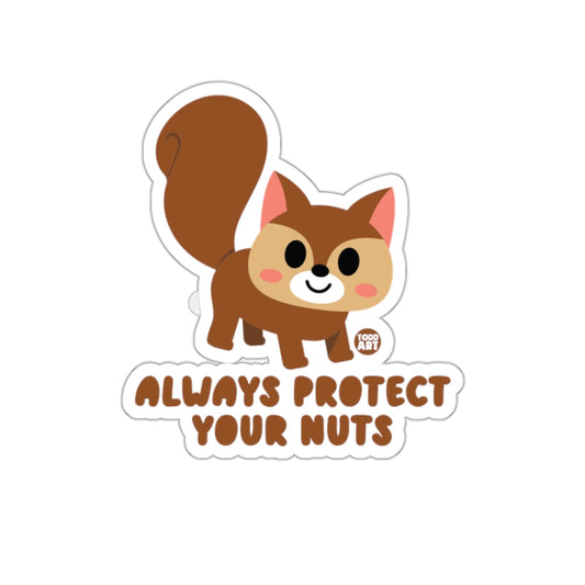Always Protect Your Nuts Cartoon Squirrel Art sticker