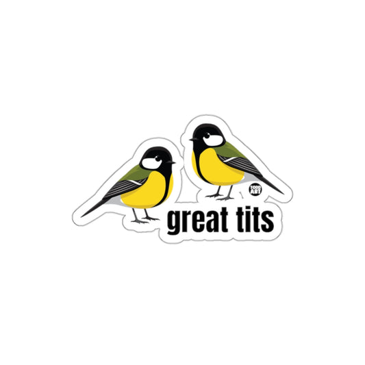 Cute Great Tits Bird Illustration Sticker