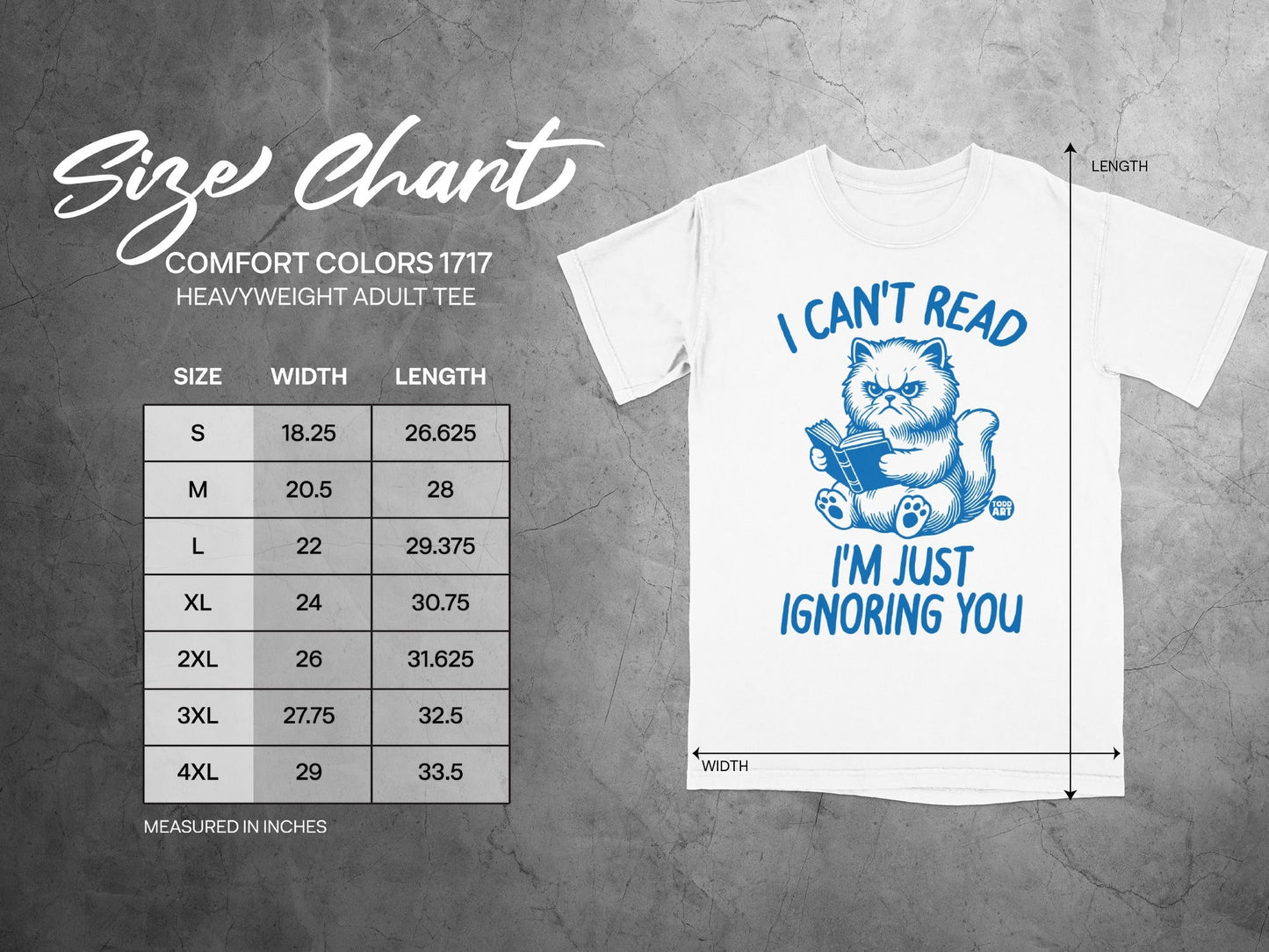 I Can't Read I'm Just Ignoring You Funny Cat Tee