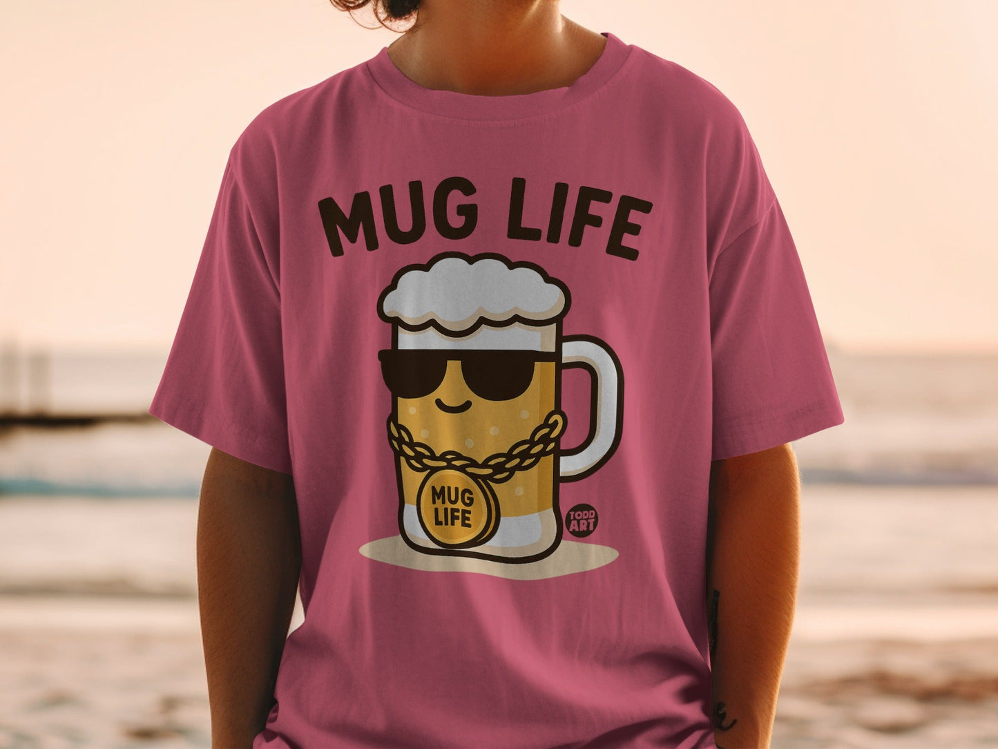 Mug Life Cute Cartoon Graphic T-Shirt Fun Casual Wear