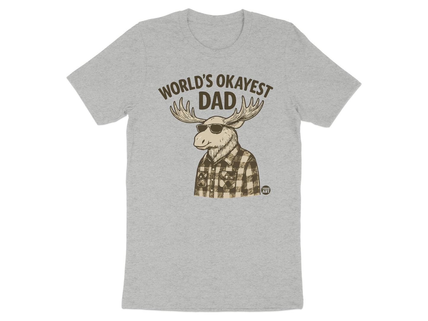 World's Okayest Dad Moose Graphic T-Shirt