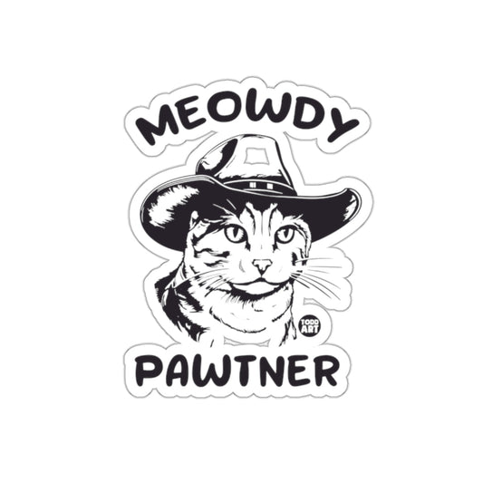 Meowdy Pawtner Cowboy Cat Sticker Product