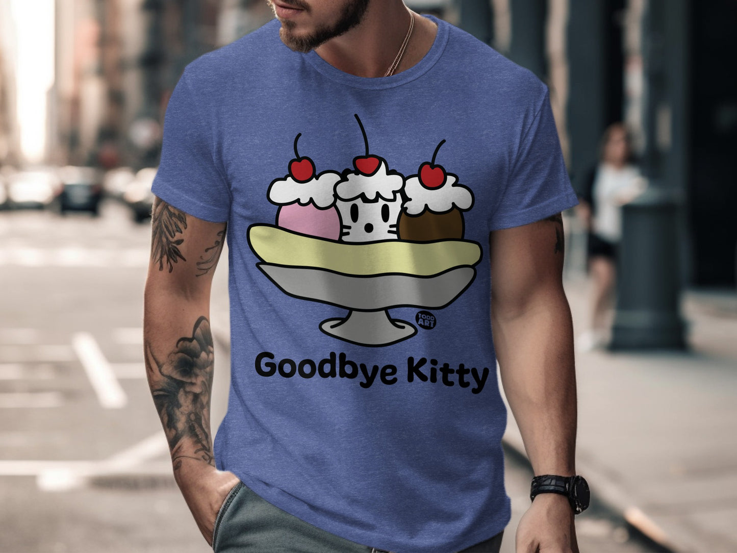 Goodbye Kitty Funny Graphic Tee for Casual Wear