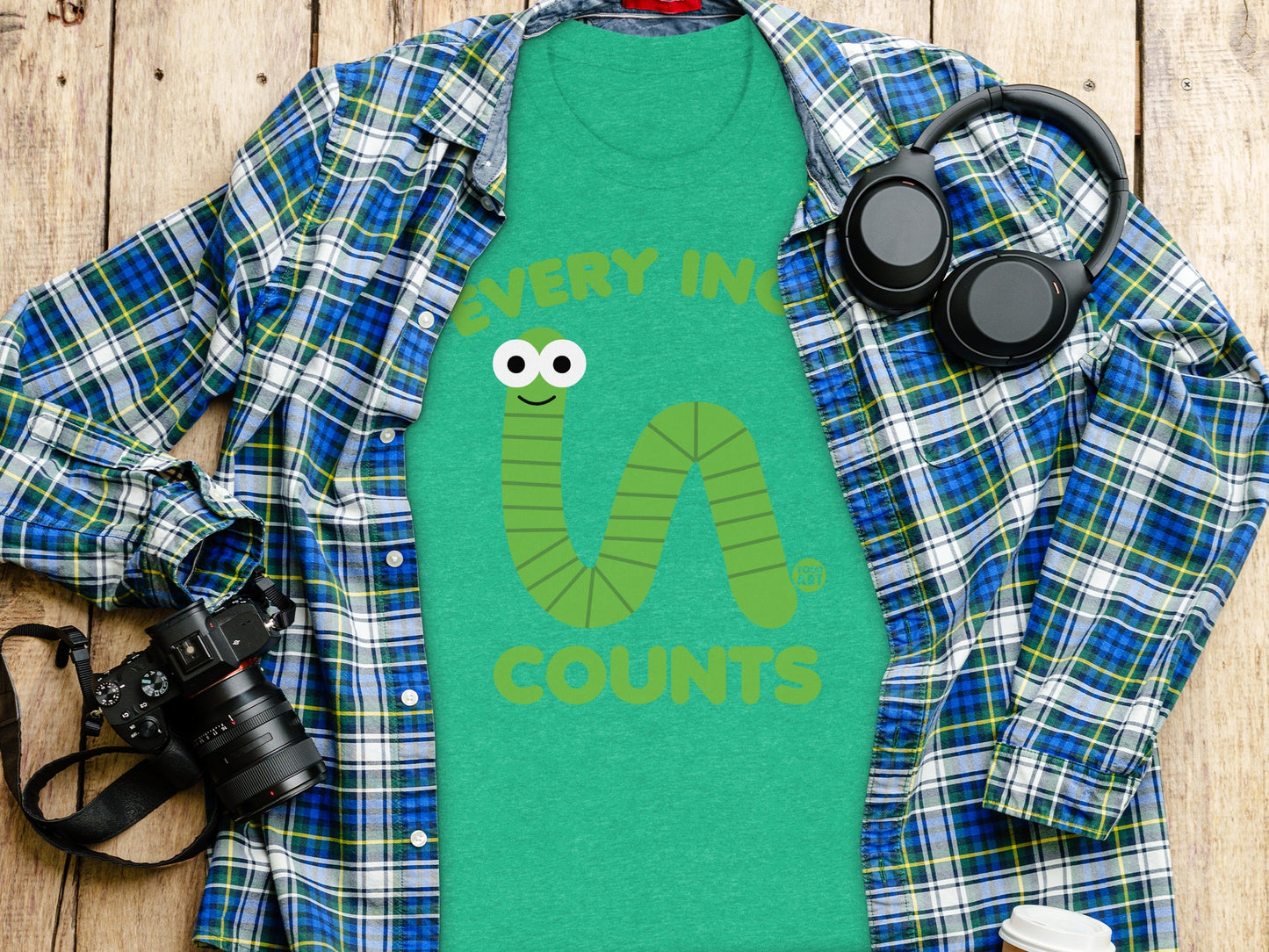 Every Inch Counts Green Graphic T-shirt