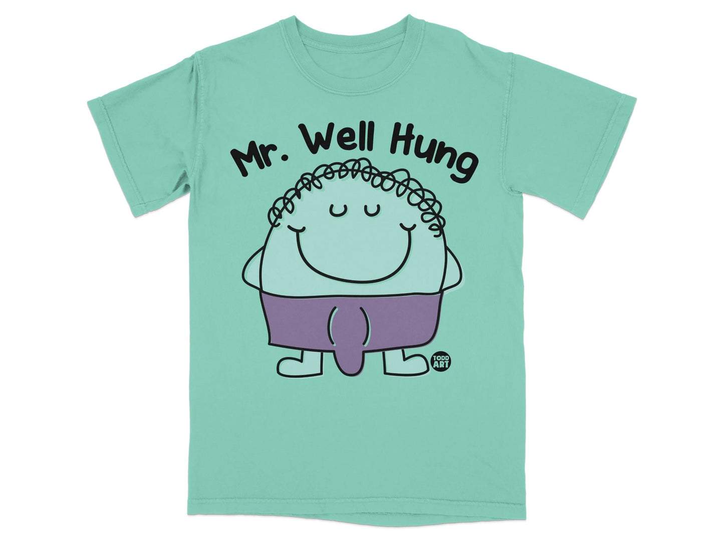Funny Mr. Well Hung Cartoon Character T-shirt