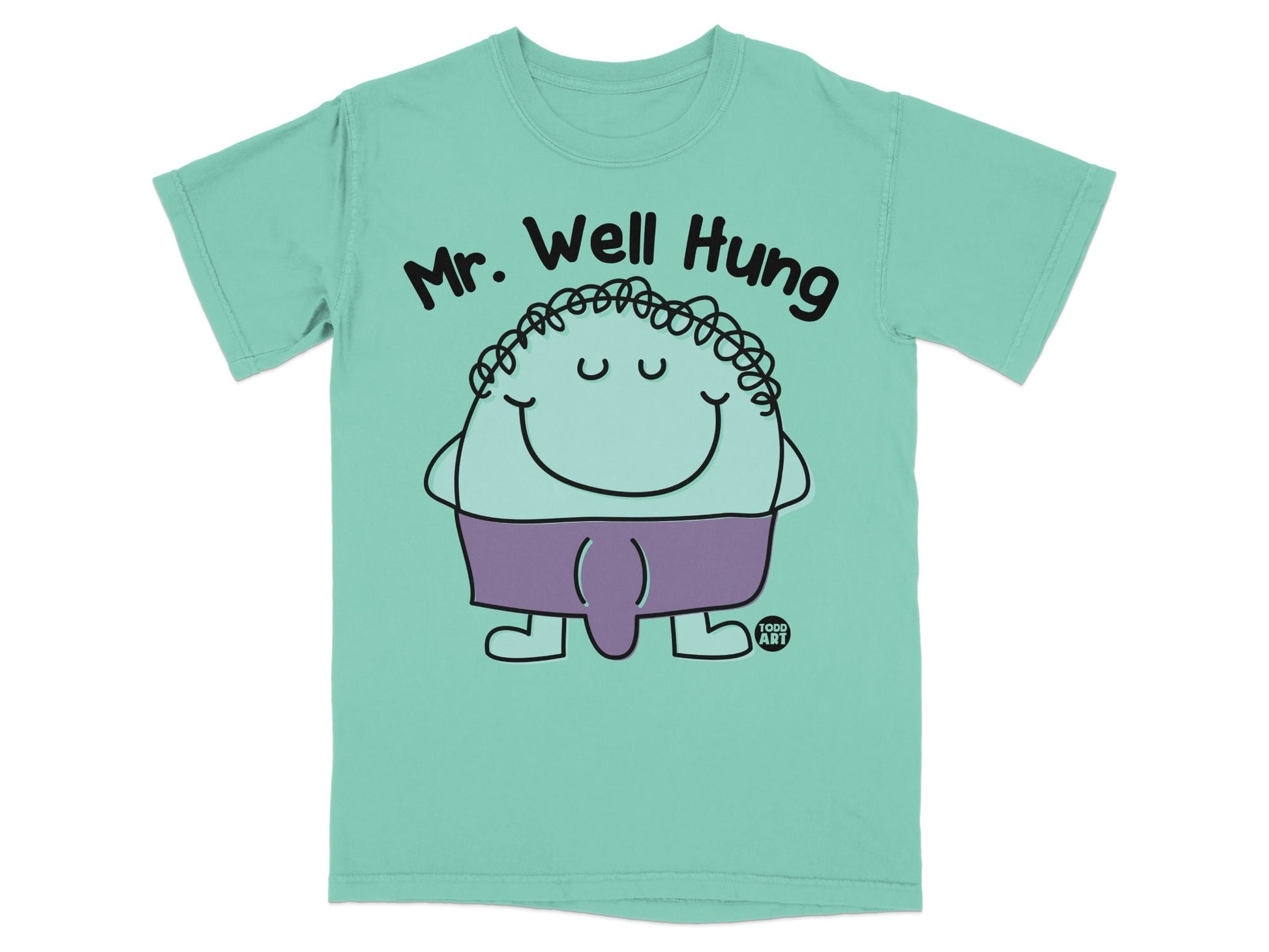 Funny Mr. Well Hung Cartoon Character T-shirt