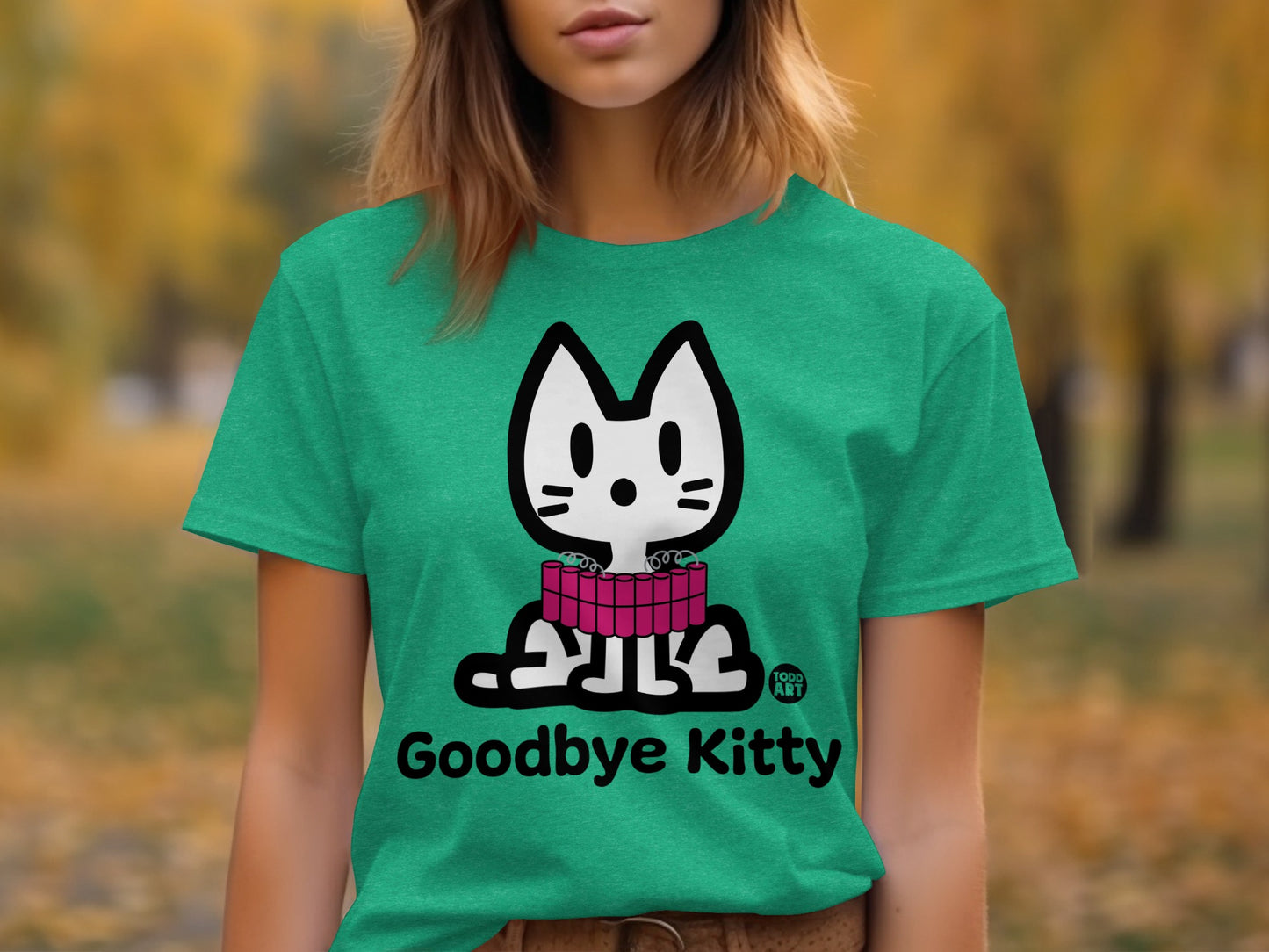 Goodbye Kitty Cute Pet Graphic Tee Shirt