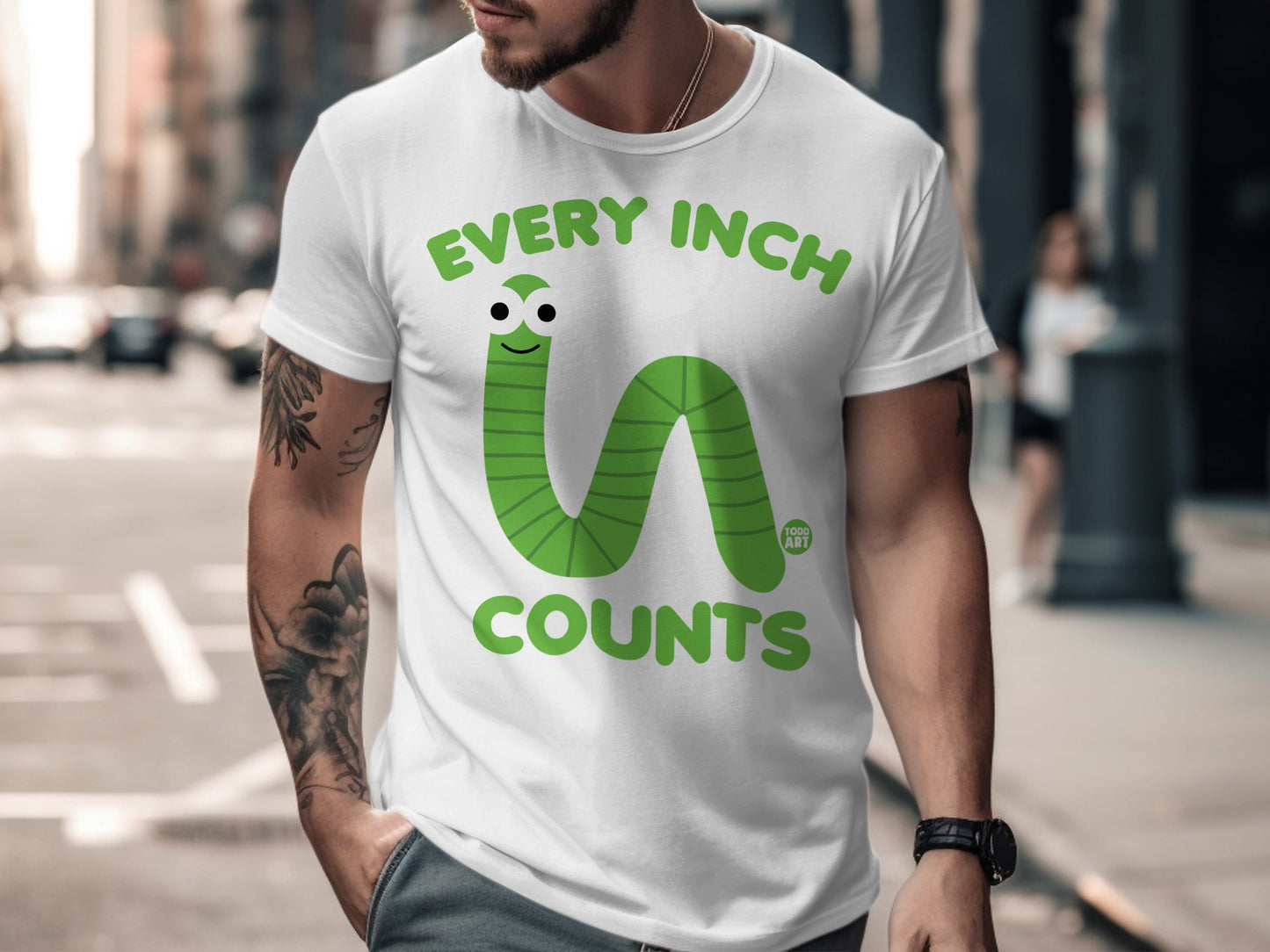 Every Inch Counts Fun Graphic T-Shirt for Adults