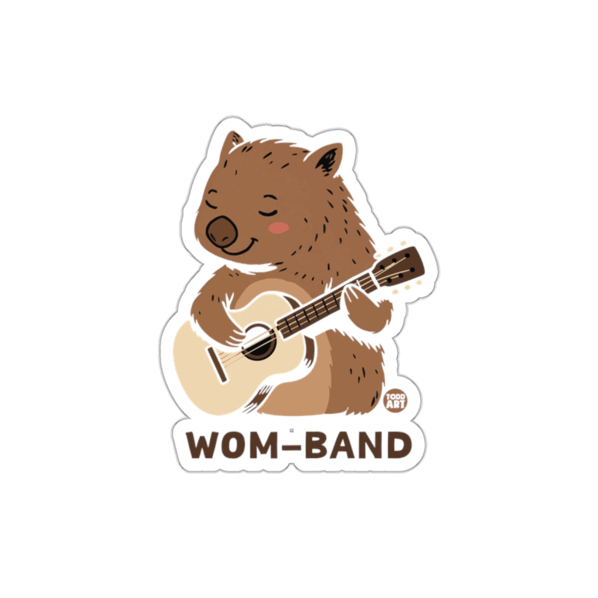 Cute Bear Playing Guitar Wom-Band Sticker Product