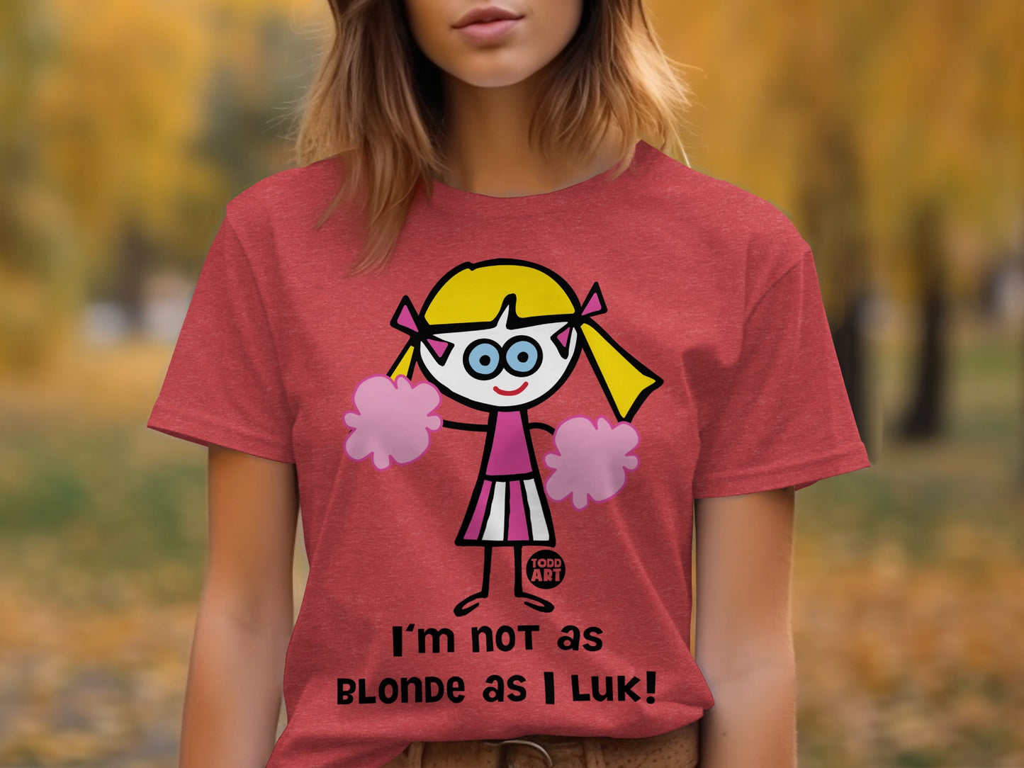 Cute Cartoon Blonde Graphic Tee I'm Not as Blonde as I Luk