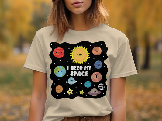 I Need My Space Planets Illustration T-shirt
