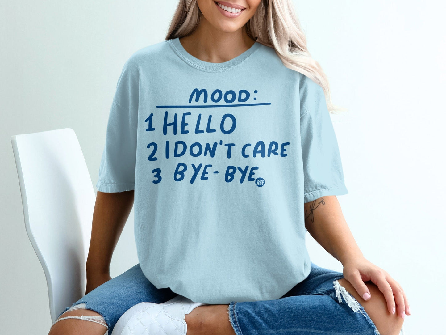 Mood Hello I Don't Care Bye-Bye Graphic Tee