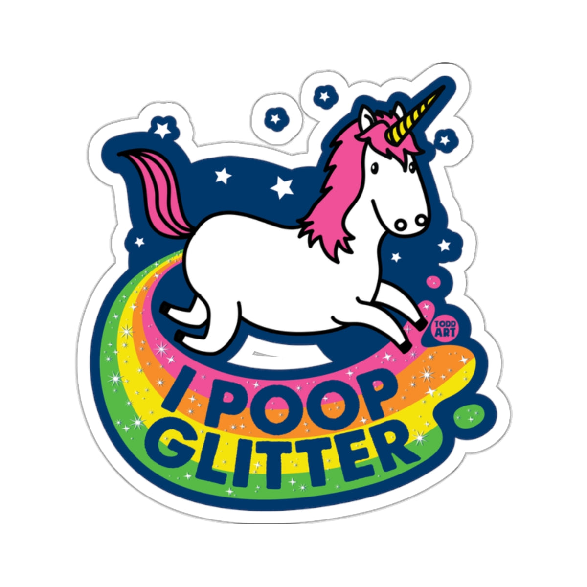 Unicorn I Poop Glitter Rainbow Stars Fantasy 
