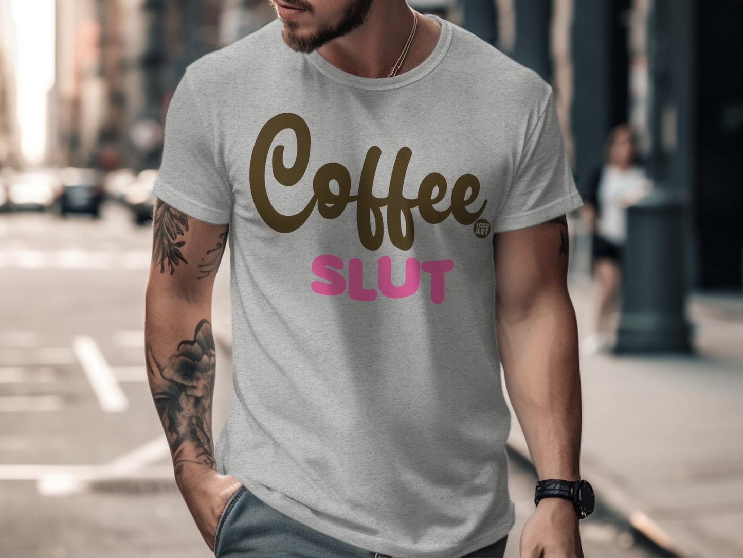 Coffee Slut Men's Graphic Tee Shirt Trendy Apparel