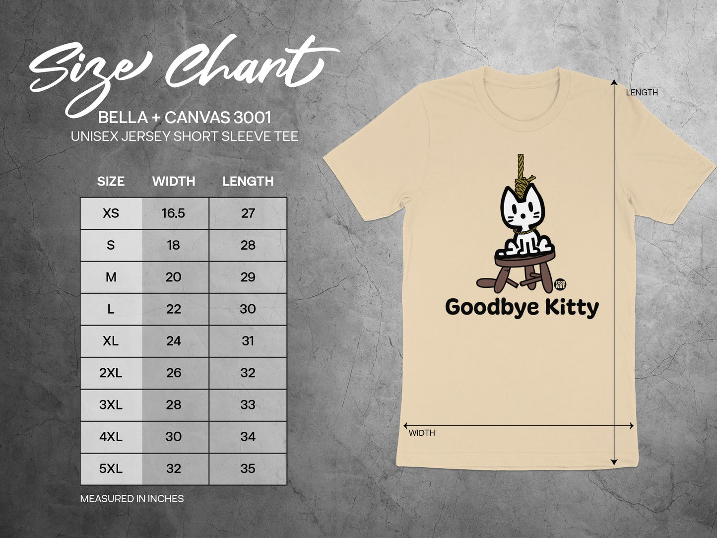 Goodbye Kitty Graphic Unisex Shirt Fun Casual Tee