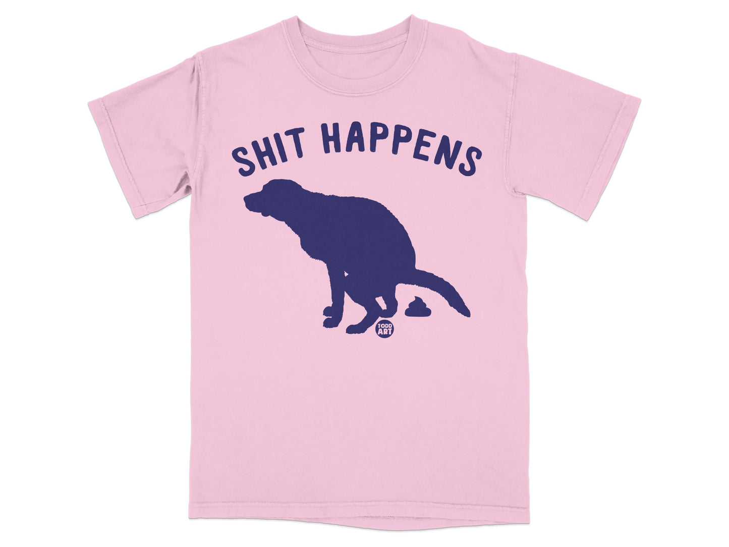 Shit Happens Graphic Dog Silhouette T-Shirt