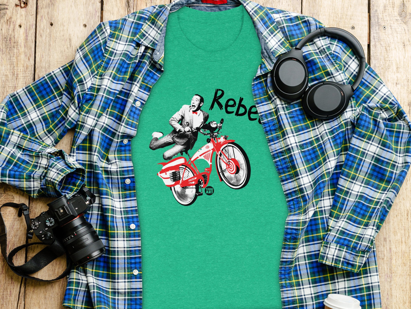 Rebel Graphic Tee with Retro Bicycle Design