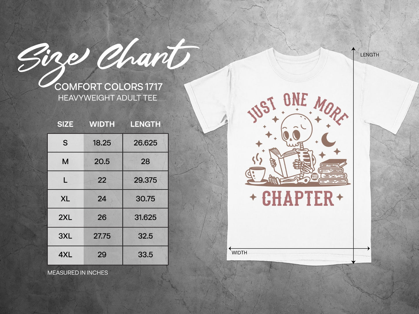 Just One More Chapter Skeleton Reading Tee