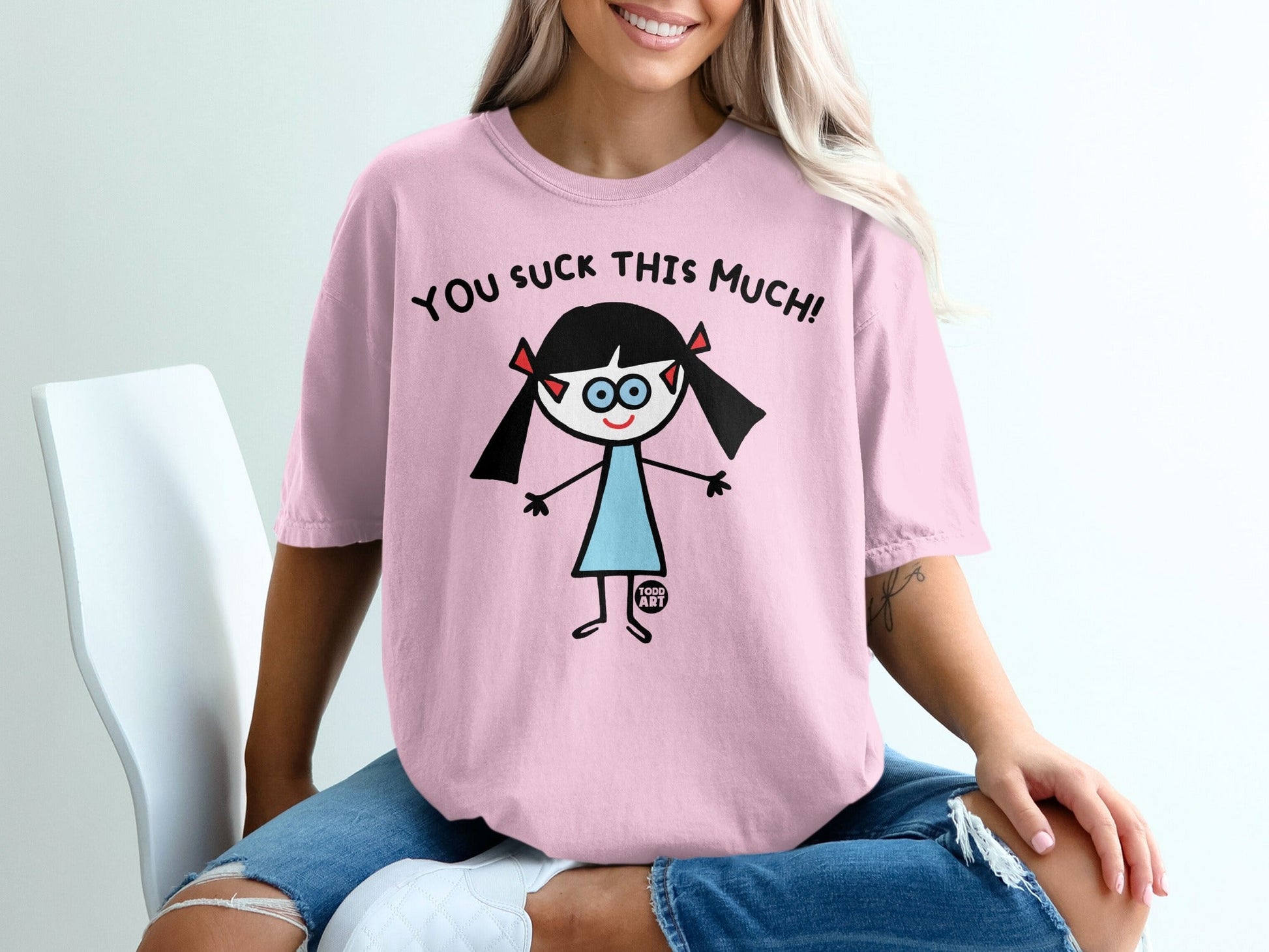You Suck This Much Funny Cartoon Graphic T-shirt