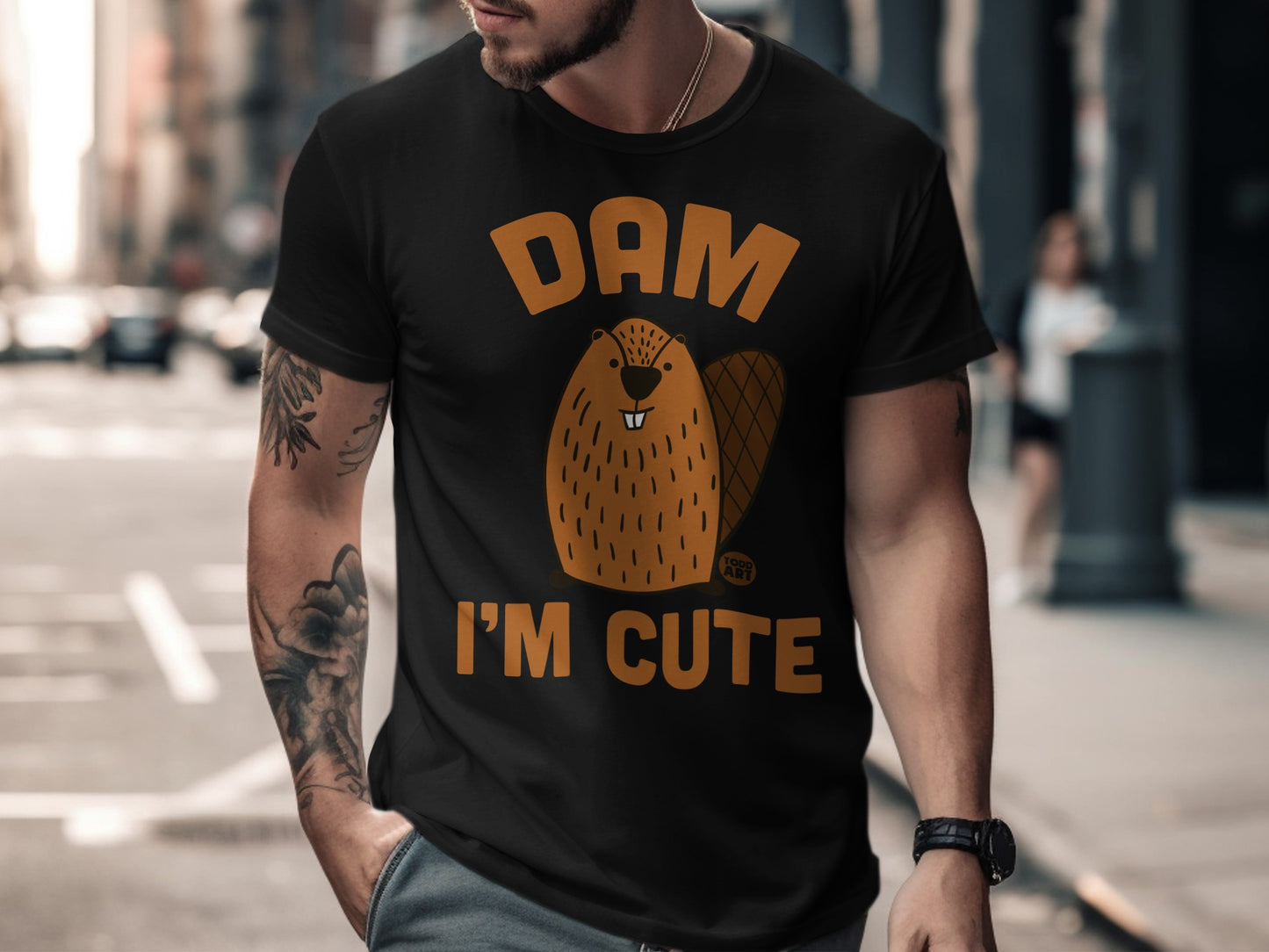 Dam I'm Cute Beaver Graphic Tee Shirt