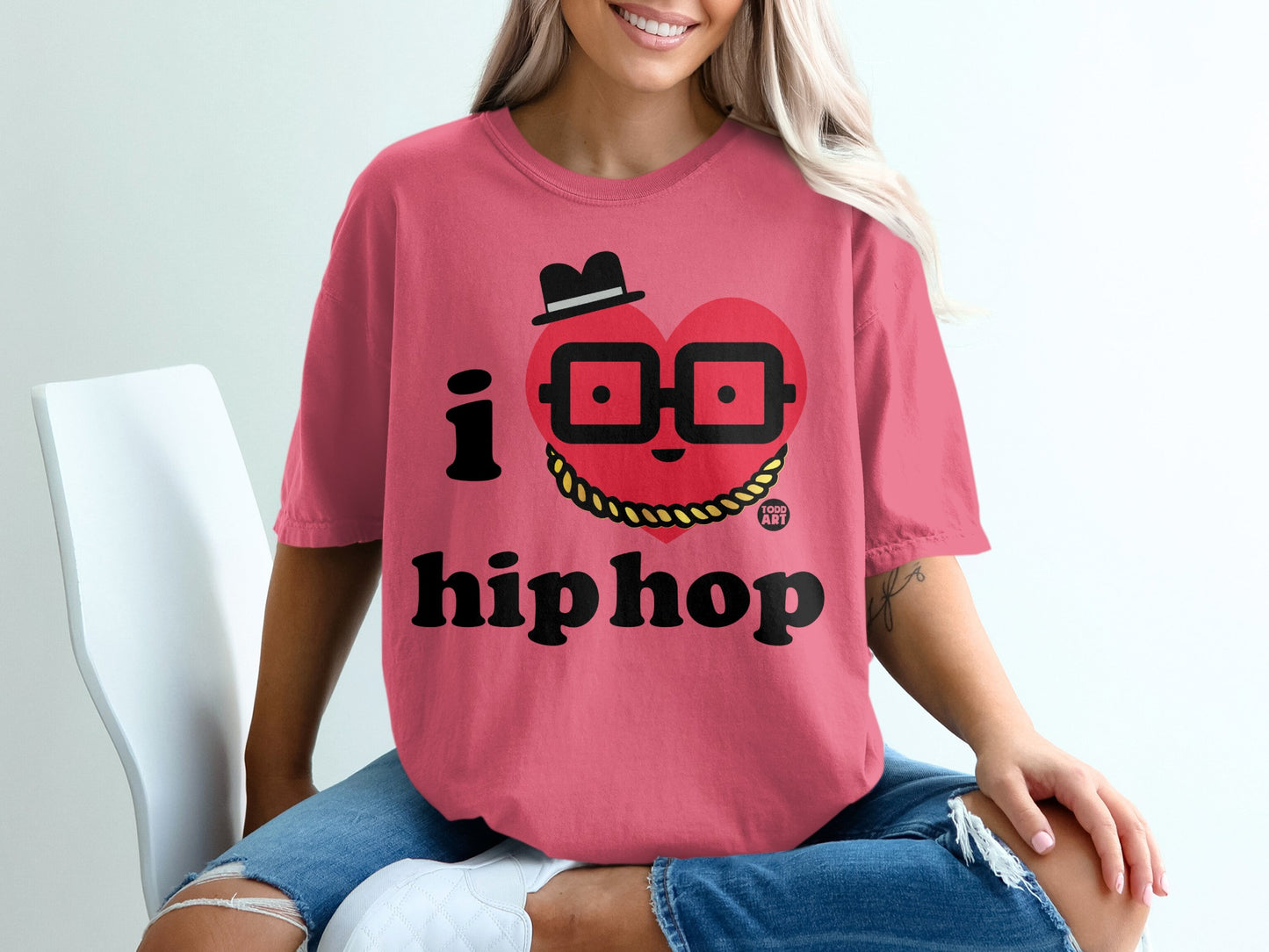 I Heart Hip Hop Graphic Tee with Cool Hipster Design