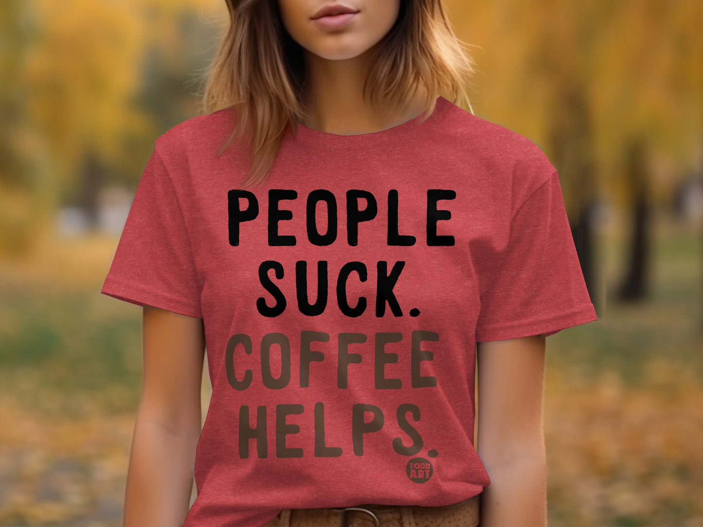 People Suck Coffee Helps Unisex Graphic Tee Shirt
