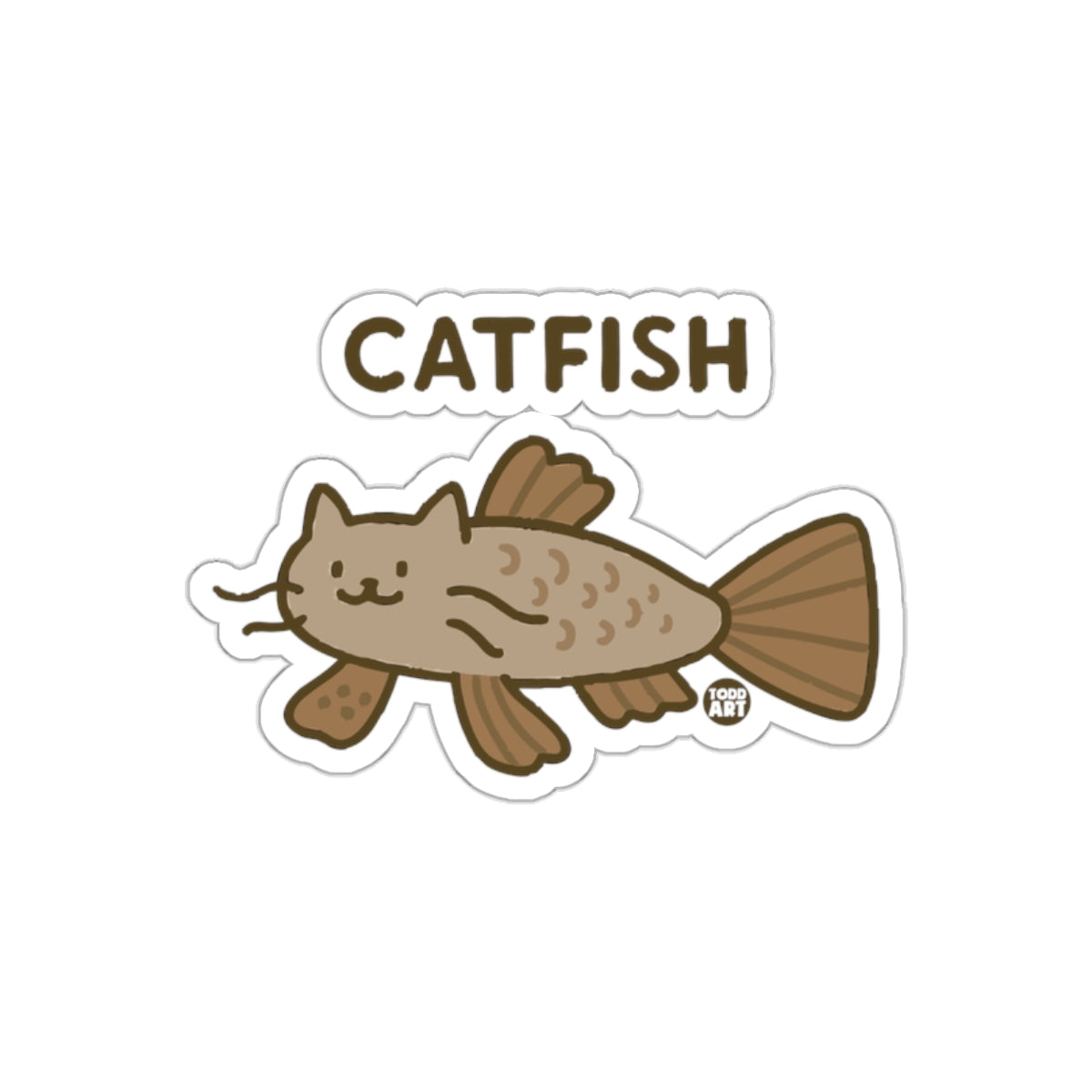 Adorable Catfish Illustration Funny Animal Hybrid sticker
