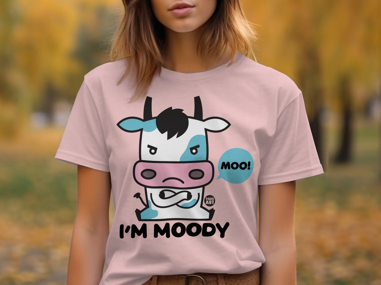 I'm Moody Funny Cow Graphic Tee