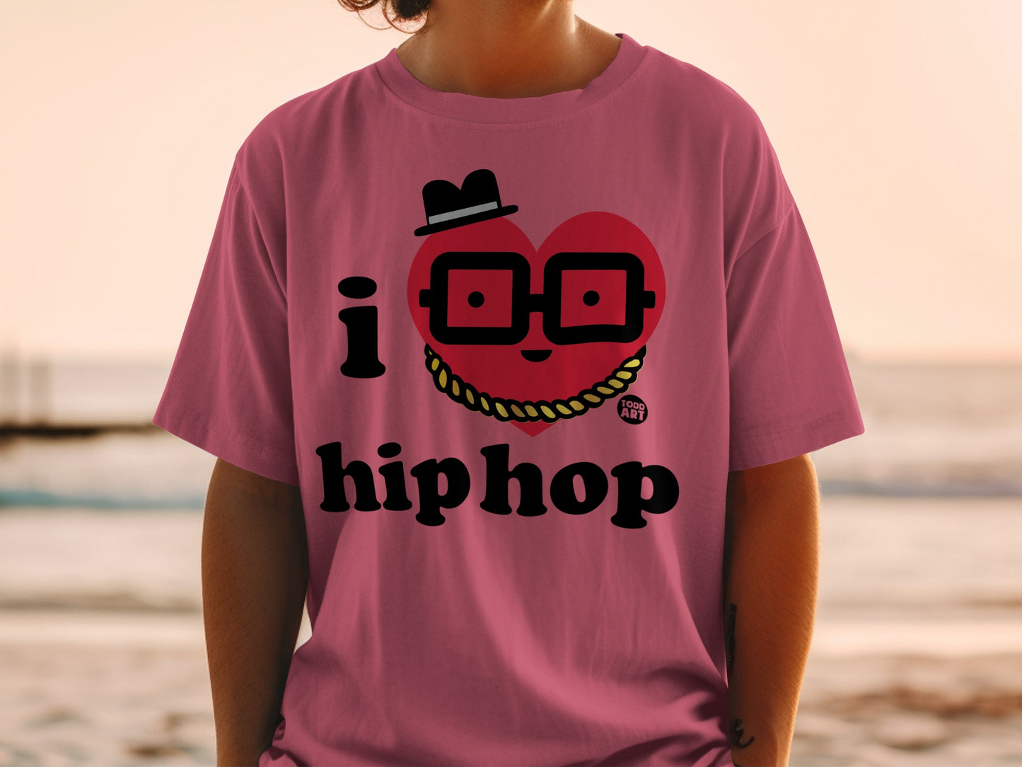Pink I Heart Hip Hop Graphic T-Shirt Product
