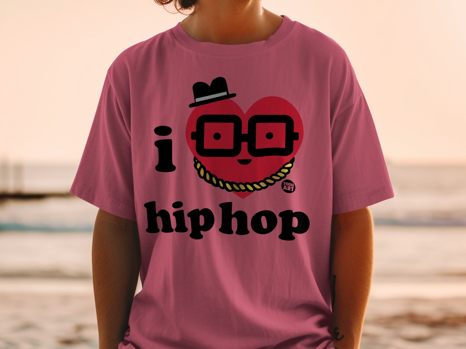Pink I Heart Hip Hop Graphic T-Shirt Product