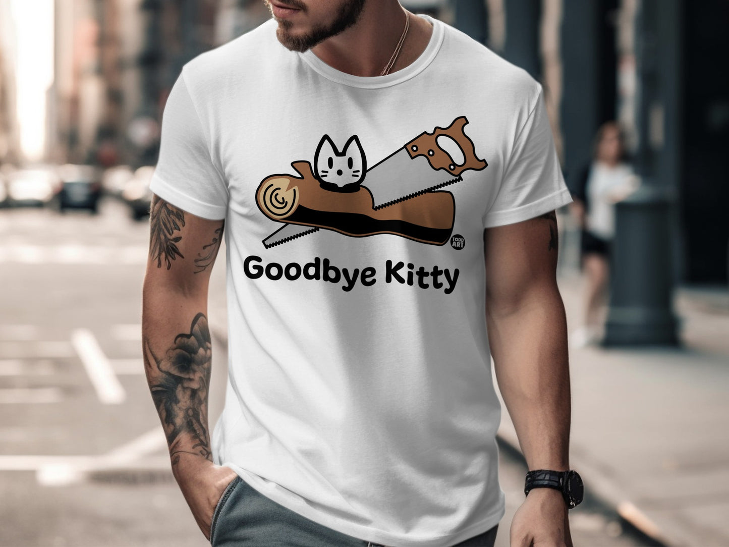 Goodbye Kitty Graphic T-Shirt for Humorous Look