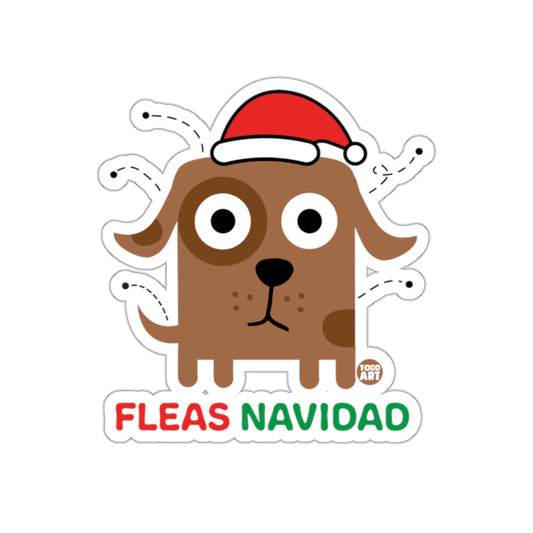Fleas Navidad Dog with Santa Hat Graphic Sticker