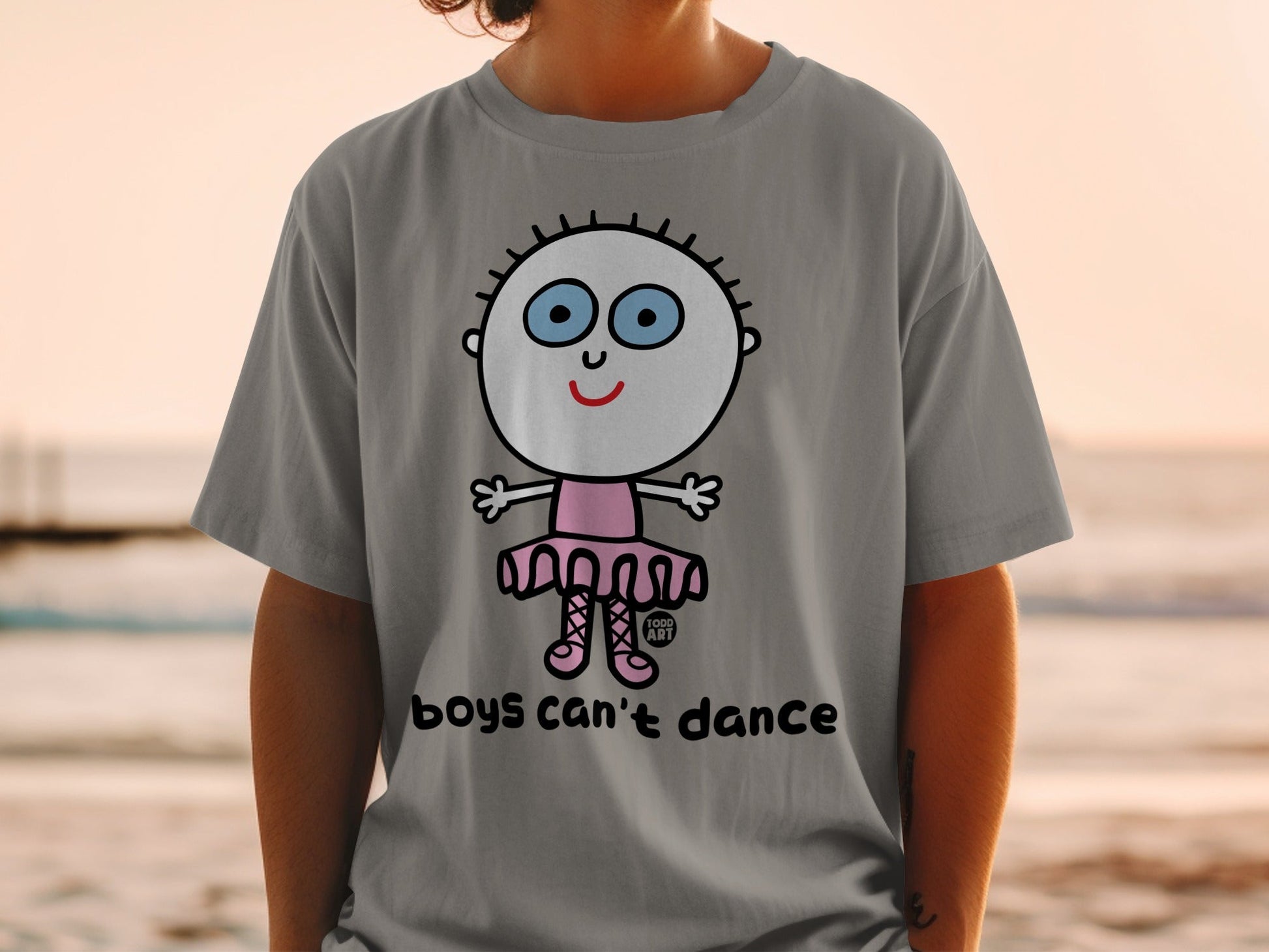 Boys Can't Dance Funny Character Graphic T-Shirt