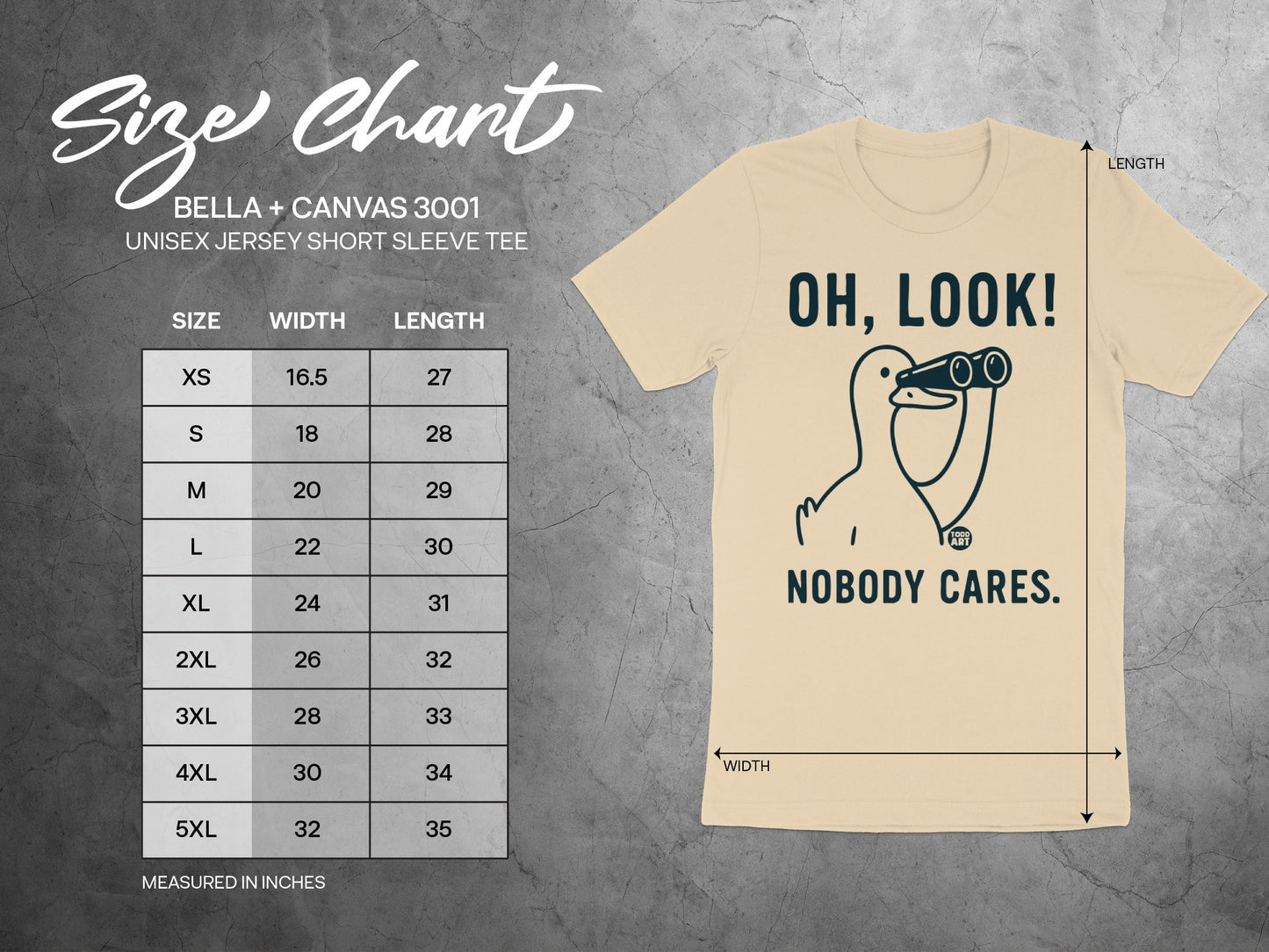 Oh Look Nobody Cares Unisex Jersey Short Sleeve Tee