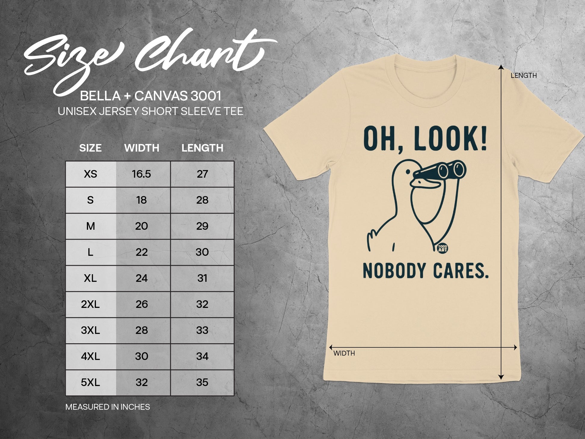 Oh Look Nobody Cares Unisex Jersey Short Sleeve Tee