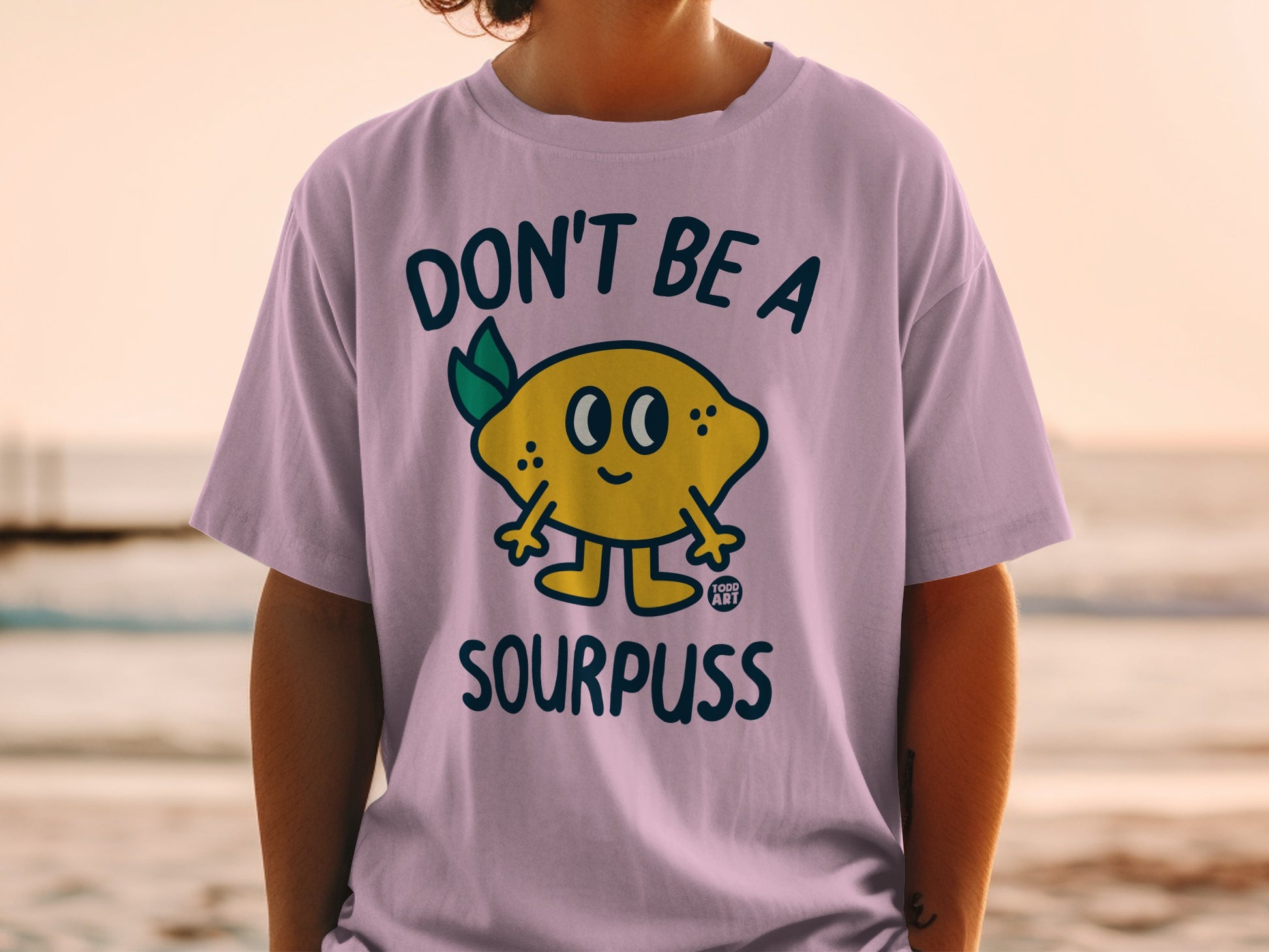 Don't Be A Sourpuss Cartoon Lemon Character Lavender product type